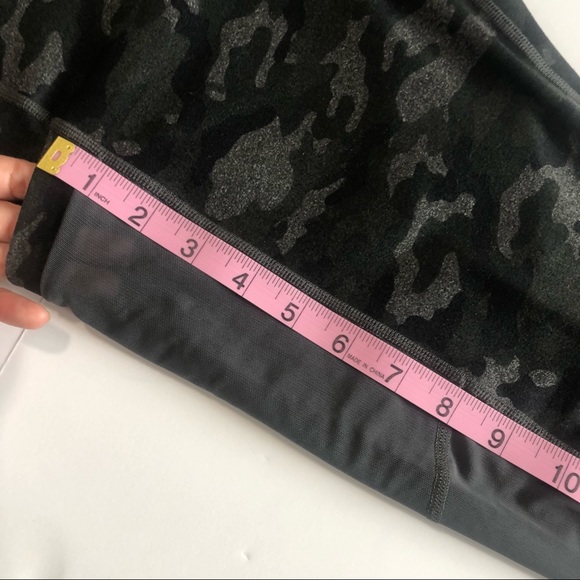FABLETICS High Waisted PowerHold Charcoal Heather Camo Leggings Side Mesh Size L - Picture 9 of 13